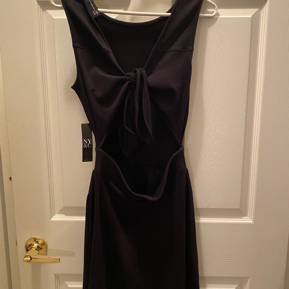 NY&C ladies/Teen Black Dress with Tie and open back SZ S